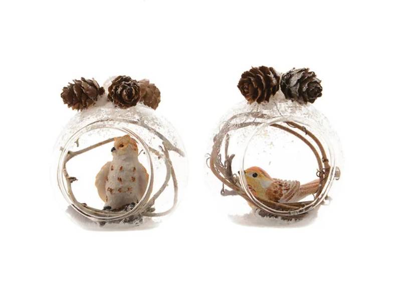 Birds of Glass® Oiseau en verre, mordeur avec plume naturelle