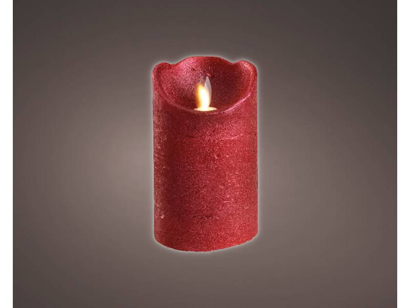 Luminéo - LED Bougie oscillante Rouge Noël/blanc chaud Ø.7,5 x H.12,5 cm