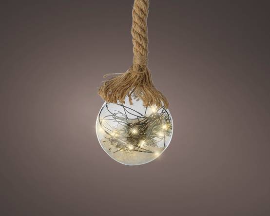 Luminéo - Luminéo - Micro LED Boule lumineuse avec corde Ø.14 x H.80 cm