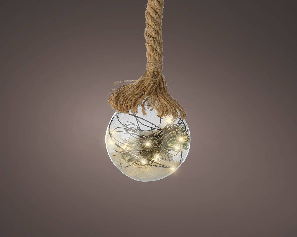 Luminéo - Luminéo - Micro LED Boule lumineuse avec corde Ø.14 x H.80 cm