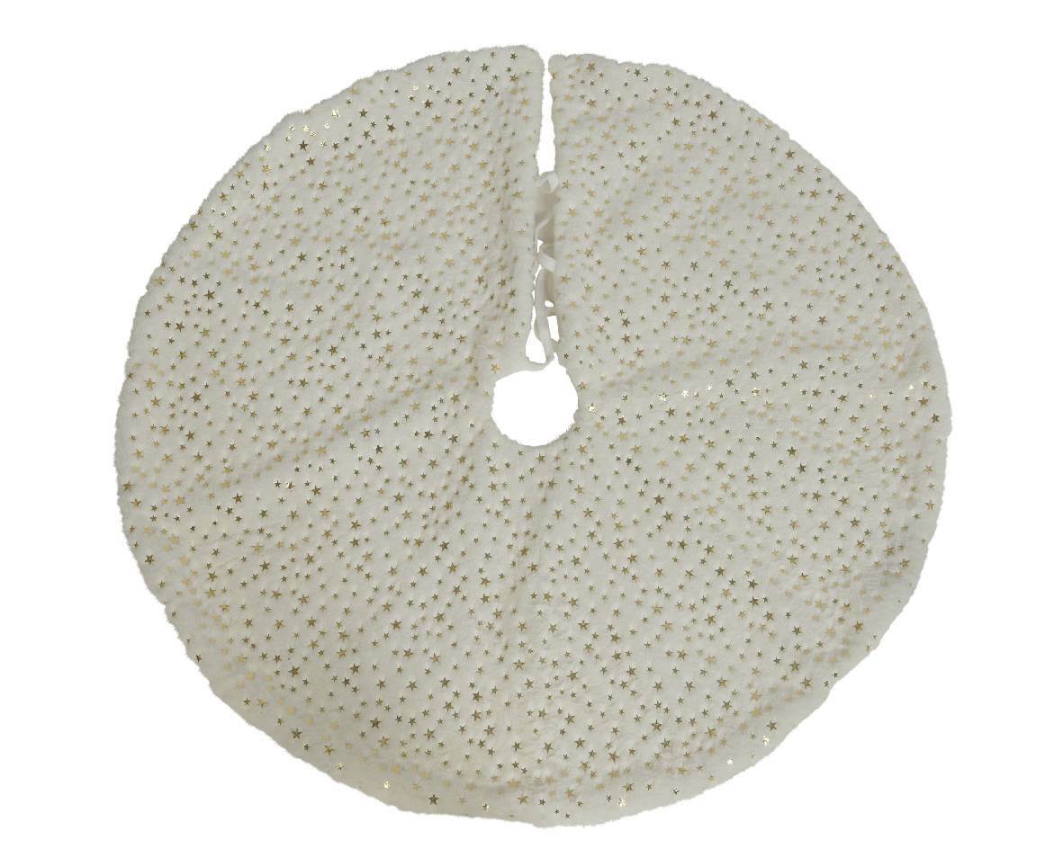 Decoris - Decoris - Jupe de Sapin Blanc cassé avec étoiles Or - Ø.90 cm