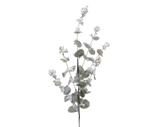 Decoris - Decoris - Branche Baies blanches et Eucalyptus pailletée H.75 cm