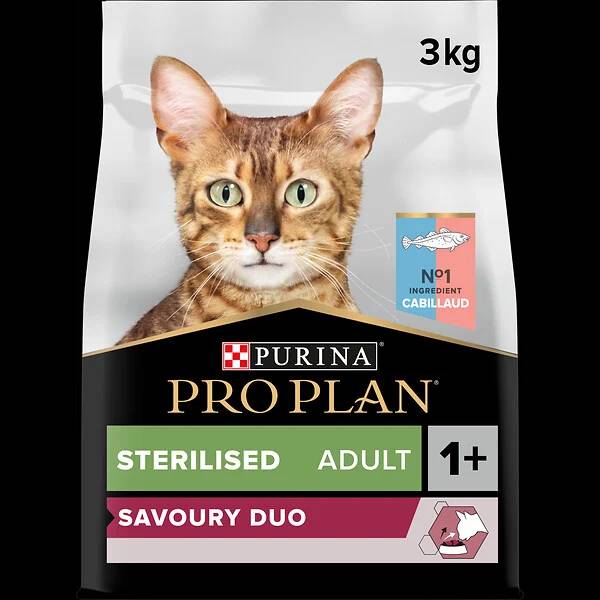 Purina Pro Plan - Croquettes chat Adulte Stérilisé Optisavour Cabillaud 3 kg - PRO PLAN - Image 5