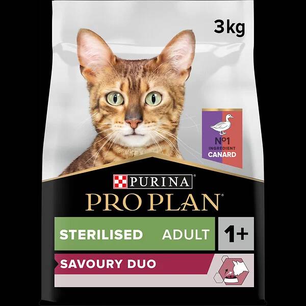 Purina One - Croquettes chat Stérilisé Optisavour Canard 3 kg - PRO PLAN - Image 3