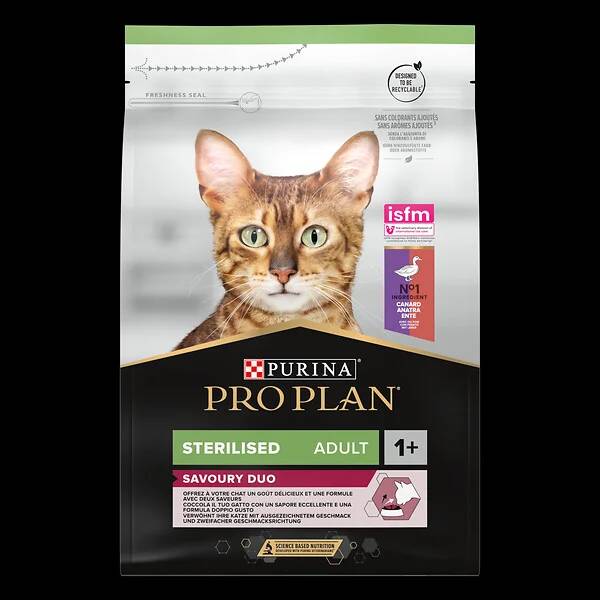 Purina One - Croquettes chat Stérilisé Optisavour Canard 3 kg - PRO PLAN - Image 2