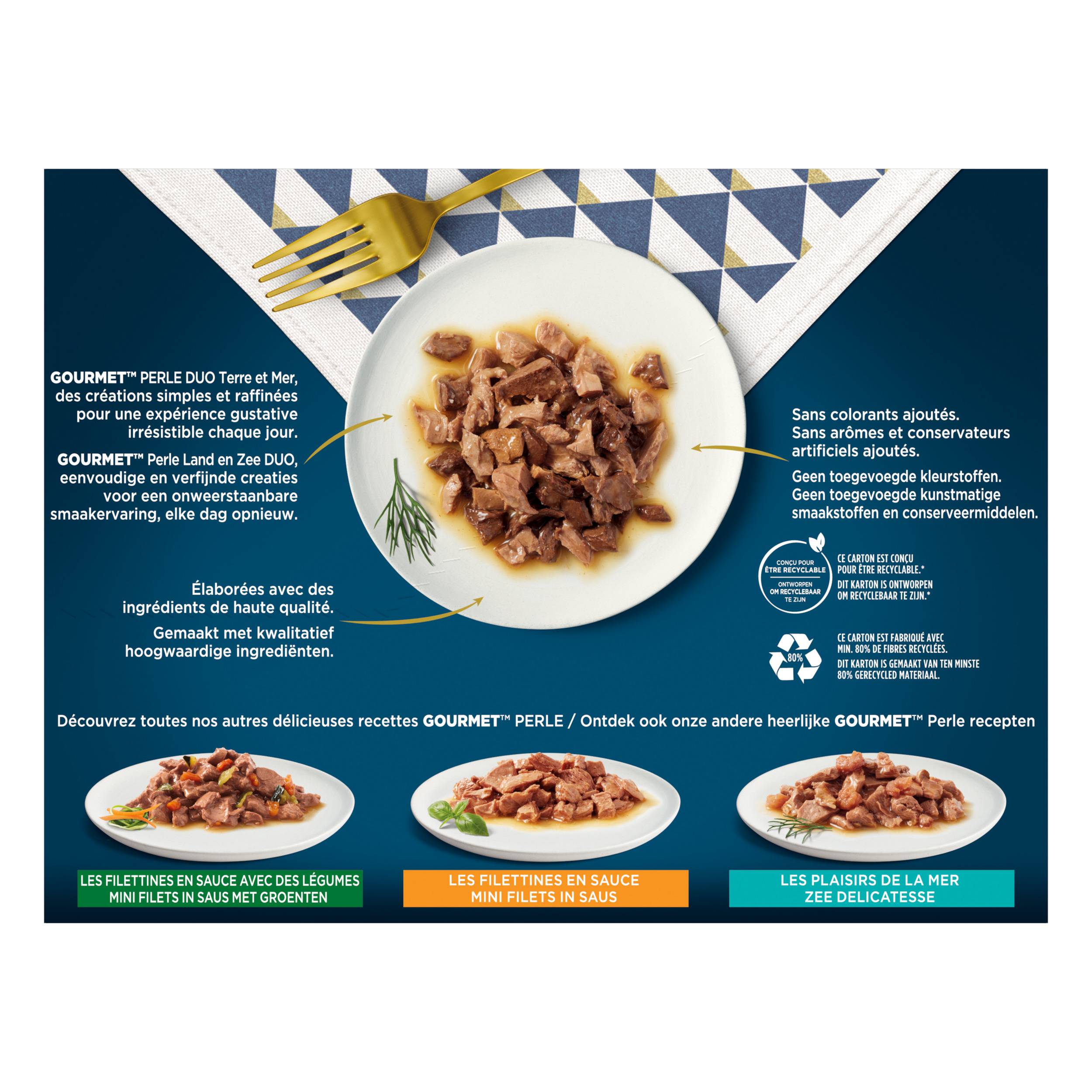 Purina Gourmet - Pâtées chat Perle Duo Terre et Mer 12x85 g - GOURMET - Image 2