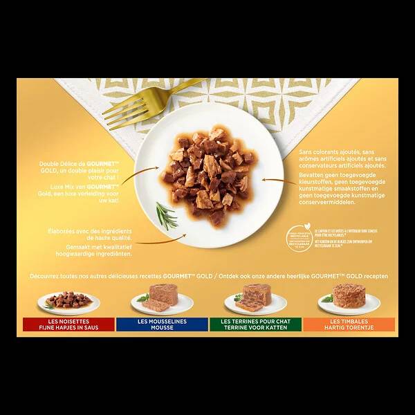 Purina Gourmet - Pâtées chat adulte Double Délice 12x85 g - GOURMET GOLD - Image 4