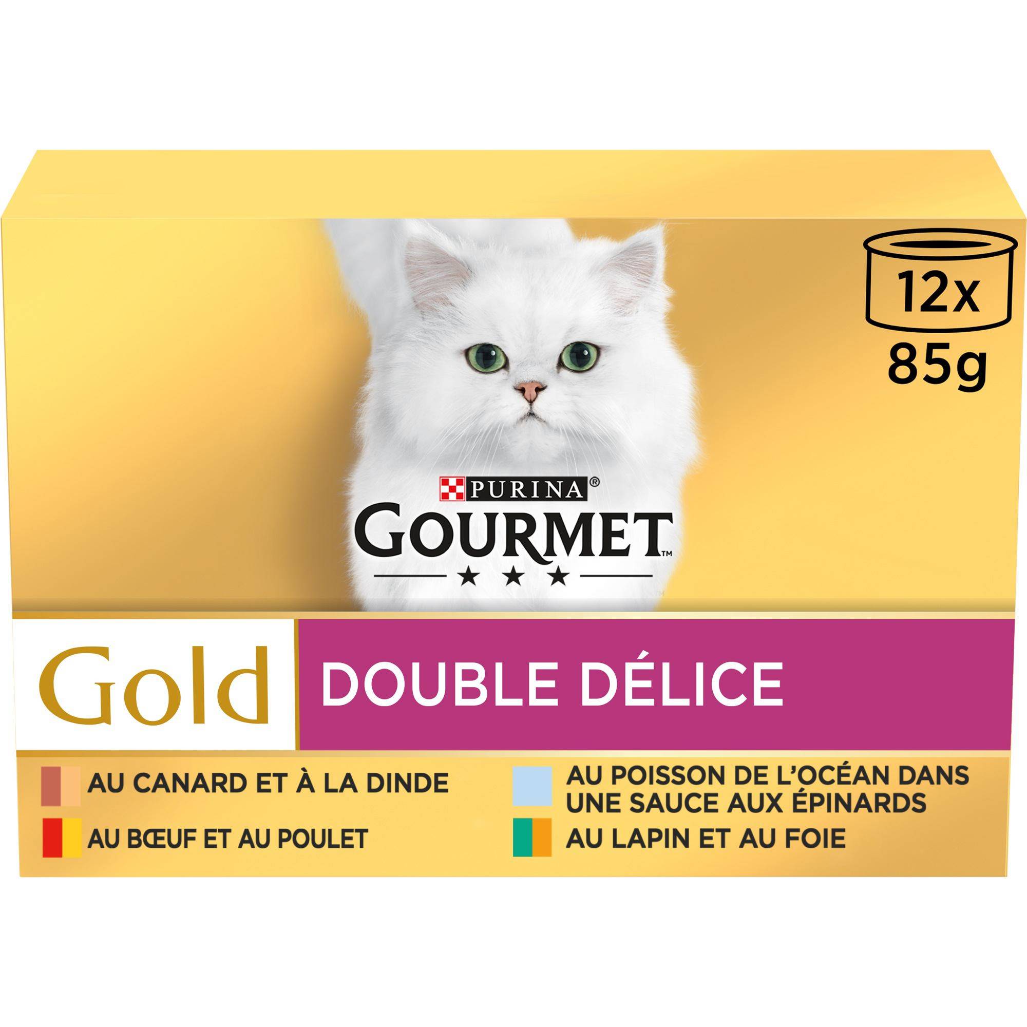 Purina Gourmet - Pâtées chat adulte Double Délice 12x85 g - GOURMET GOLD