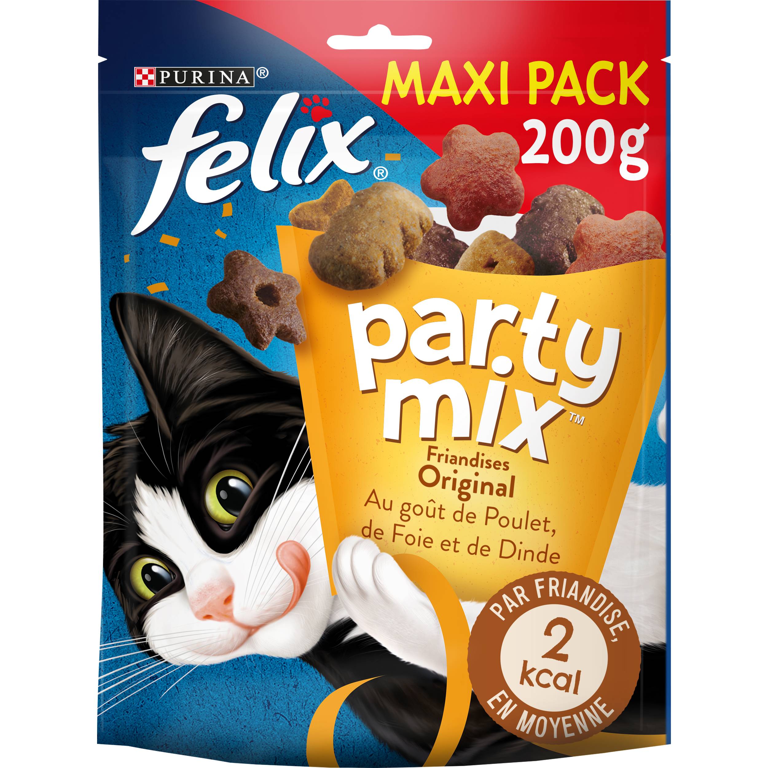 Purina One - Galletas para gato Party Mix Pollo Hígado Pavo 200 g - FELIX - Imagen 1