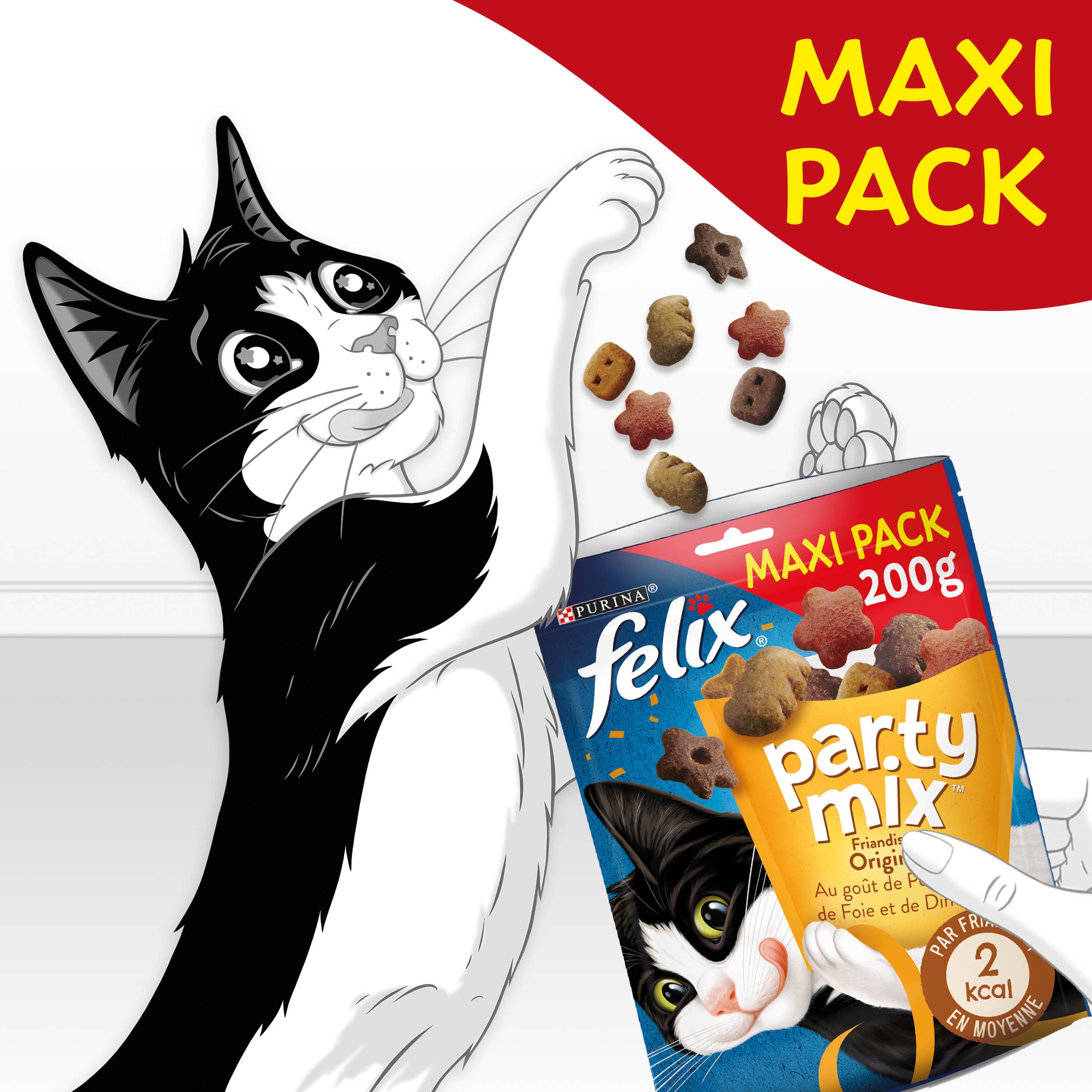 Purina One - Galletas para gato Party Mix Pollo Hígado Pavo 200 g - FELIX - Imagen 5