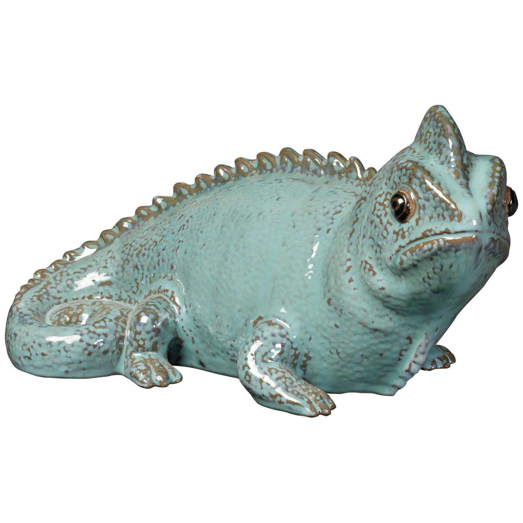 Deroma - Sujet Charméléon Terre Cuite Émaillée Assortie L 20 cm l 12 cm H 11 cm – DEROMA - Imagen 1