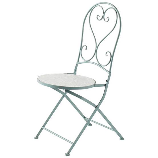 Chaise de bistrot en fer Vert L.39 x l.46,5 x H.93,5 cm - Image 1