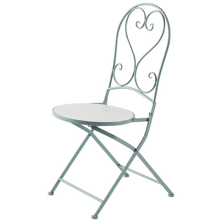 Chaise de bistrot en fer Vert L.39 x l.46,5 x H.93,5 cm