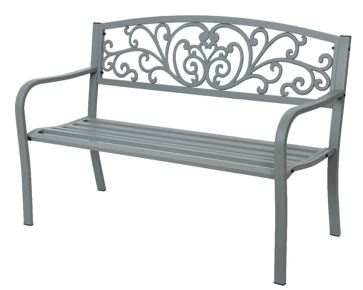Belfast banc fer Gris L127.00-W40.00-H85.00cm - Imagen 1