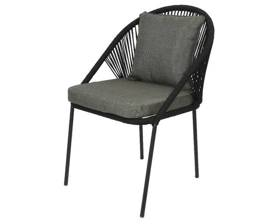 Chaise de jardin cordage acier anthracite San Monica Kaemingk