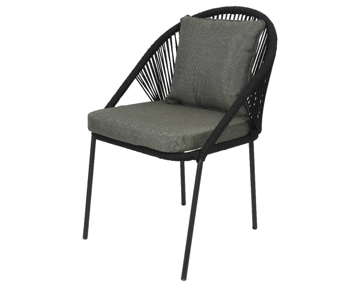 Chaise de jardin cordage acier anthracite San Monica Kaemingk