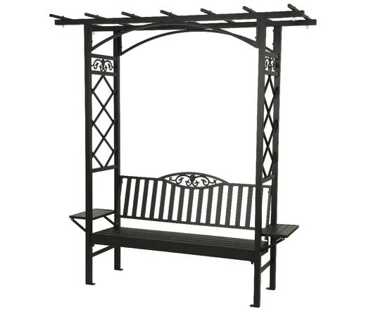 Banc Barolo en aluminium Noir L.80 x l.195 x H.210 cm