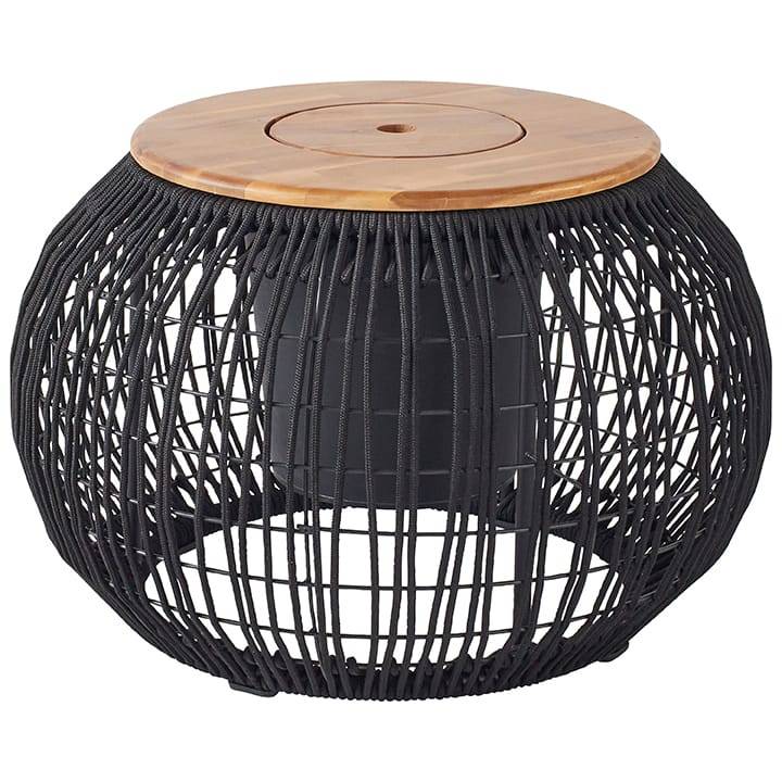 Decoris - Decoris - Table d'appoint Seville en corde noir Ø.58 x H.37 cm