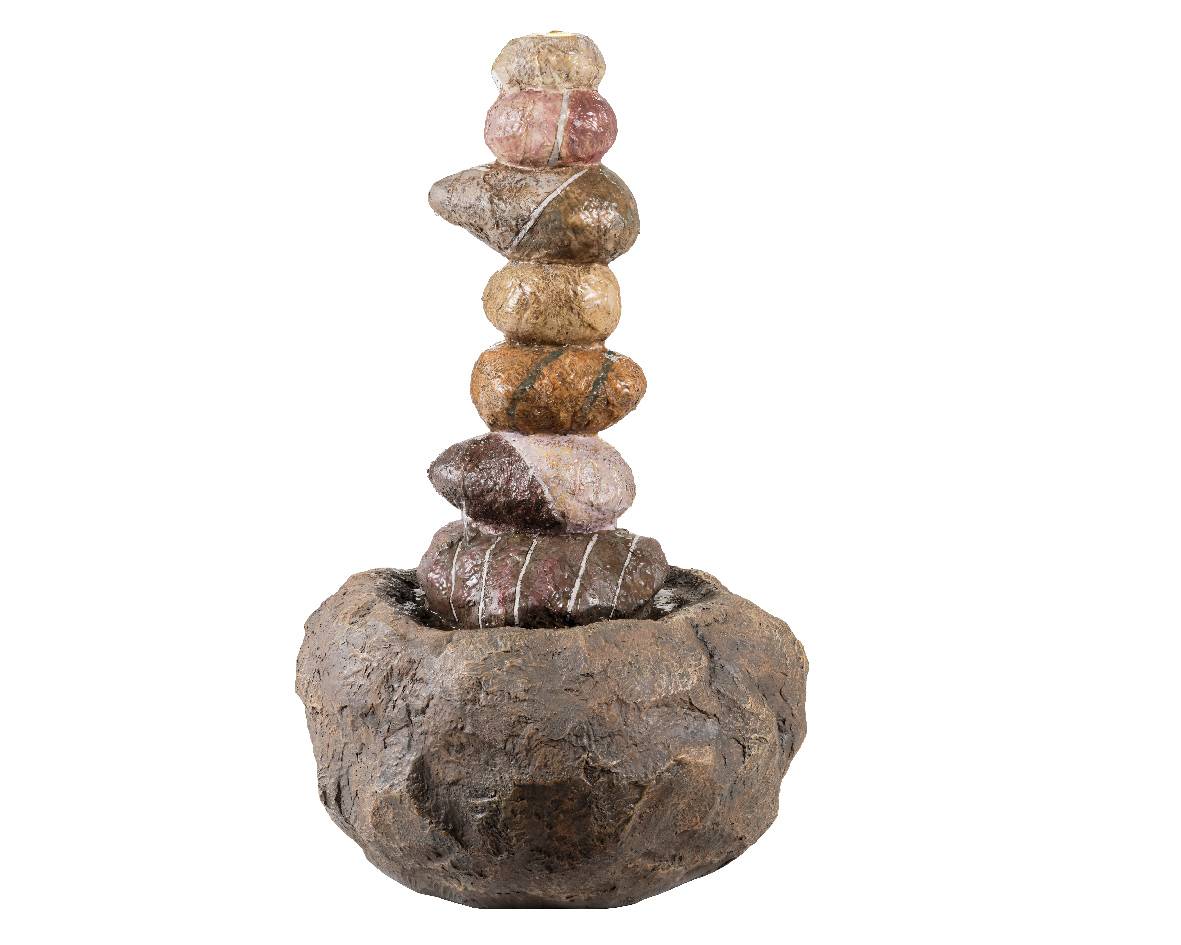 Luminéo - Luminéo - Fontaine Pierres en polyrésine L.45 x l.45 x H.74 cm
