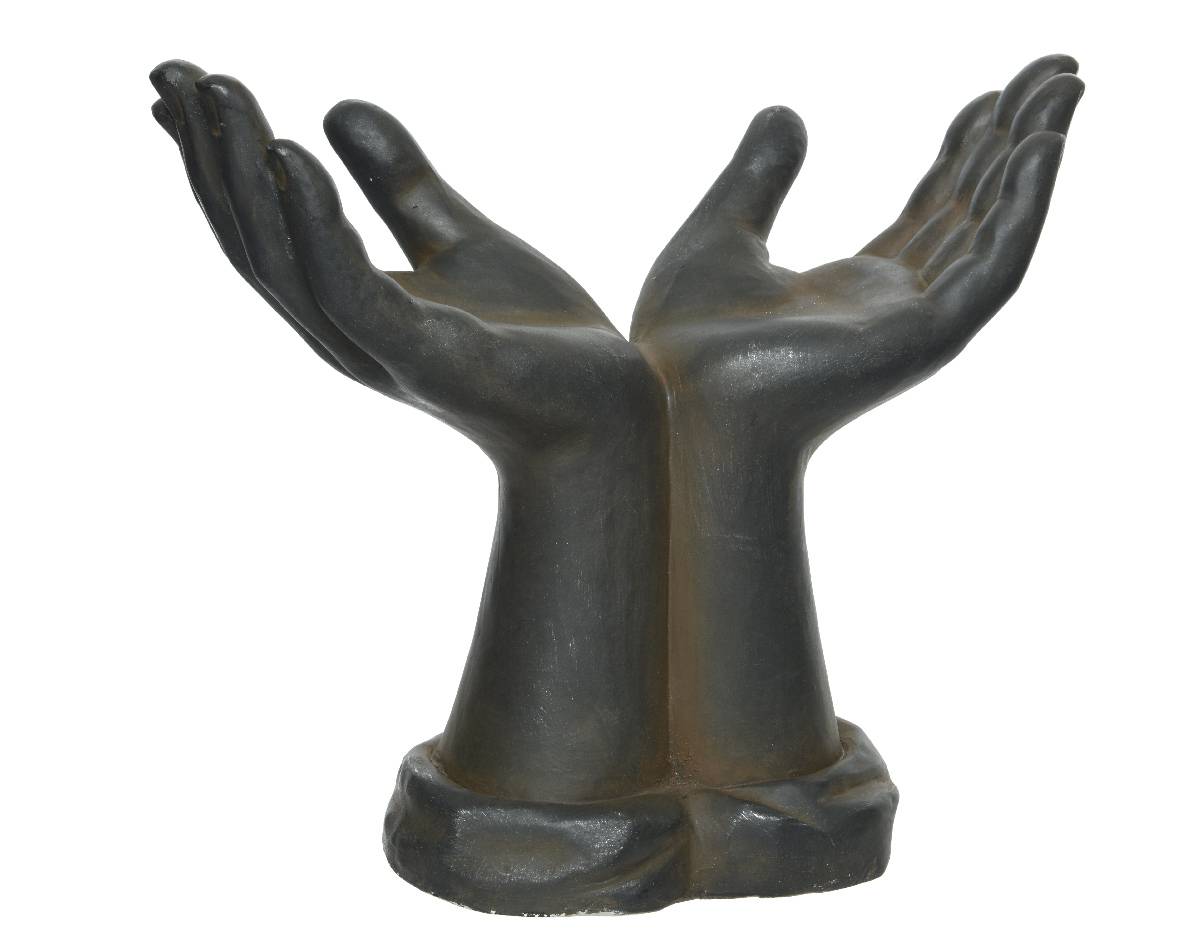 Kaemingk - Estatua de manos antracita Polimagnesio 36 cm H - KAEMINGK