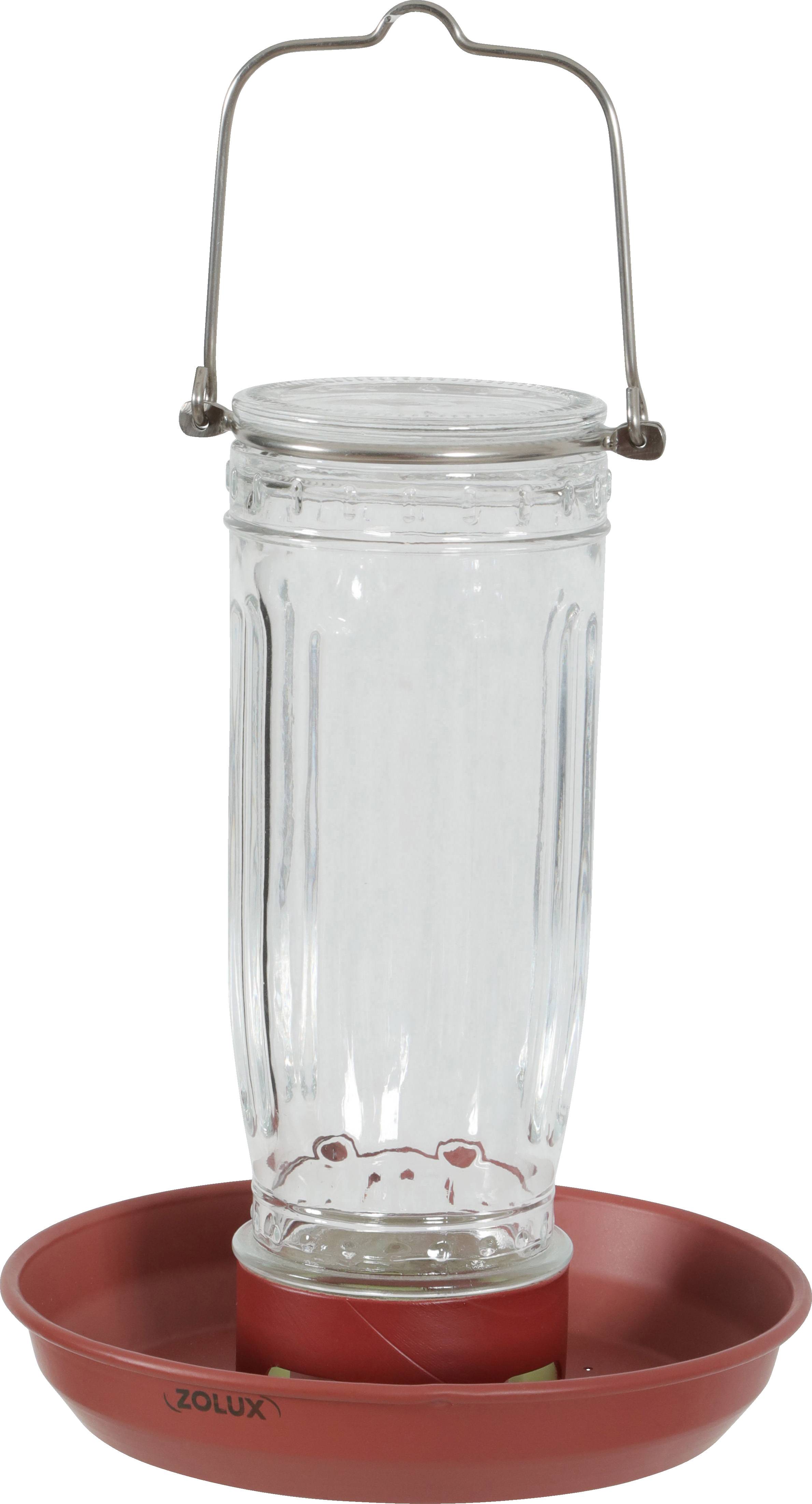 Zolux - Mangeoire Verre Métal Finition Mate Ø 16 cm H 28 cm - ZOLUX
