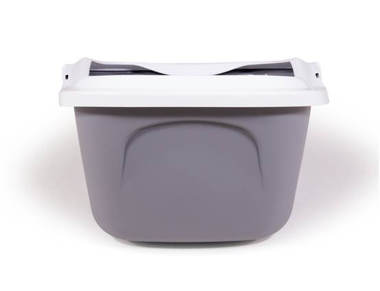Savic - Bac à litière pour chat en plastique Aseo gris – SAVIC - Image 1