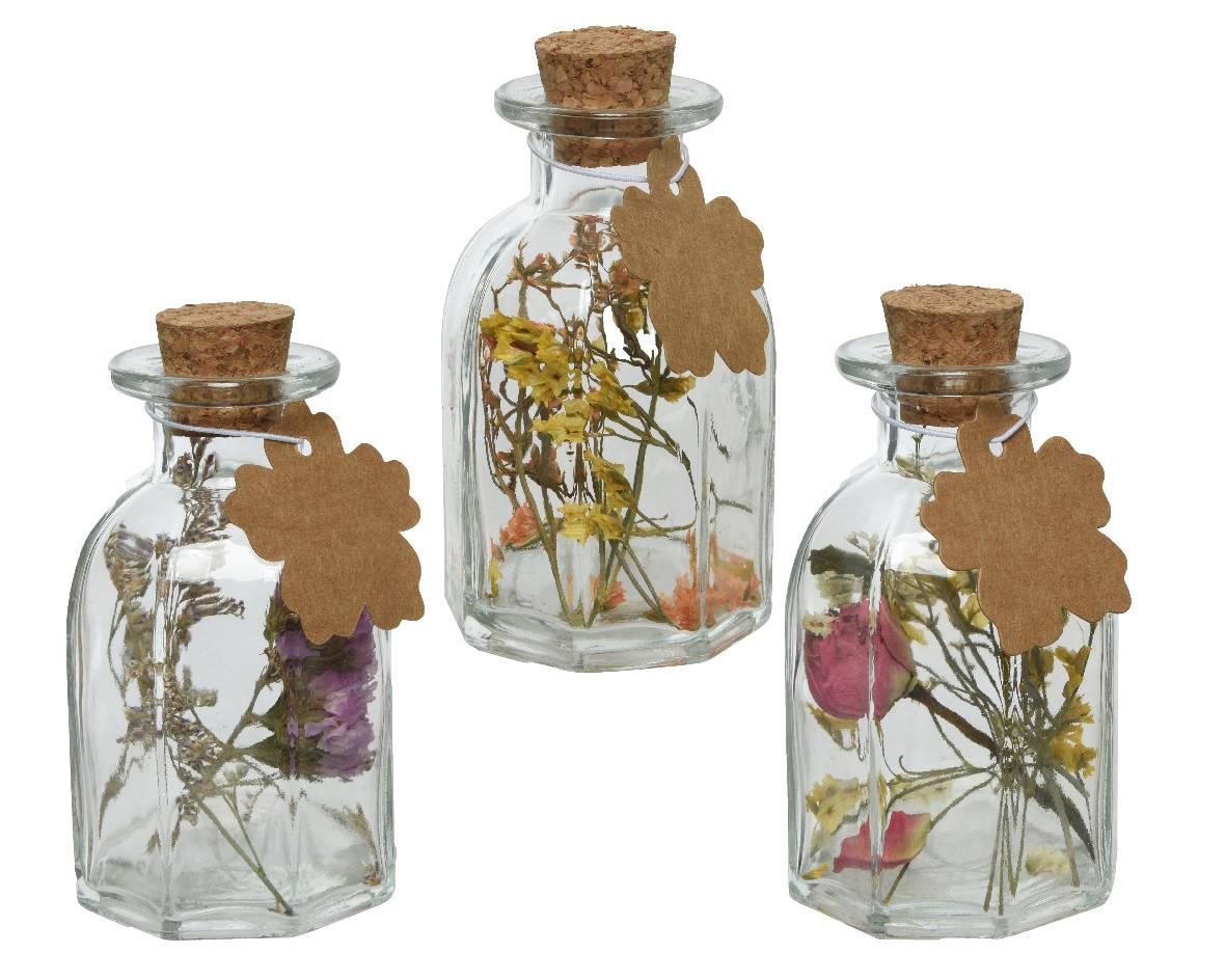 Botella de vidrio decorativa Ø.6 x H.10 cm