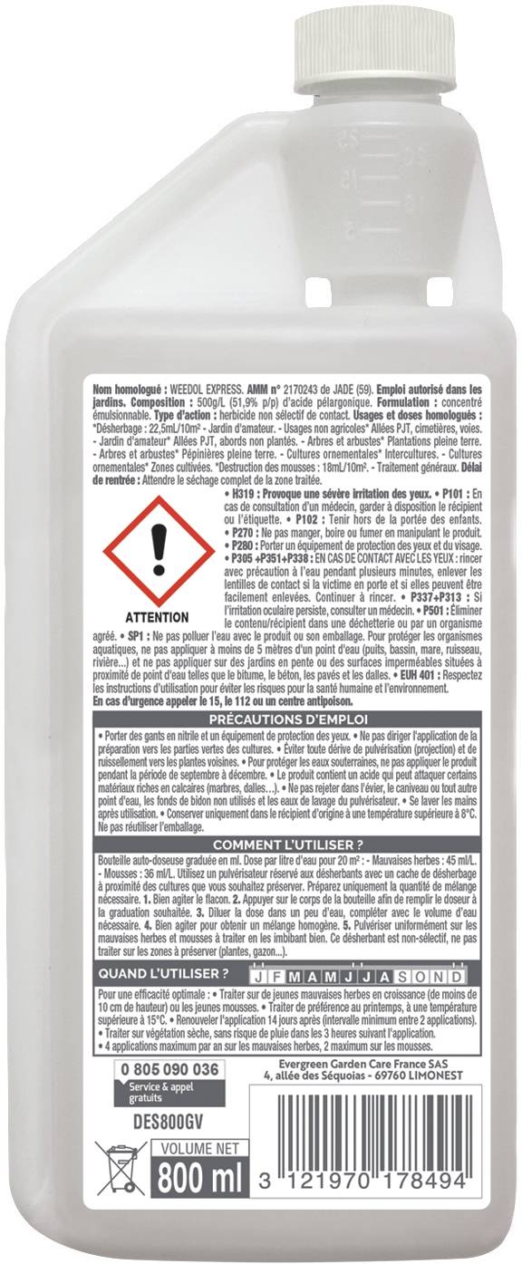 No name  - Désherbant concentré Desherb'Express 800 ml - Imagen 2