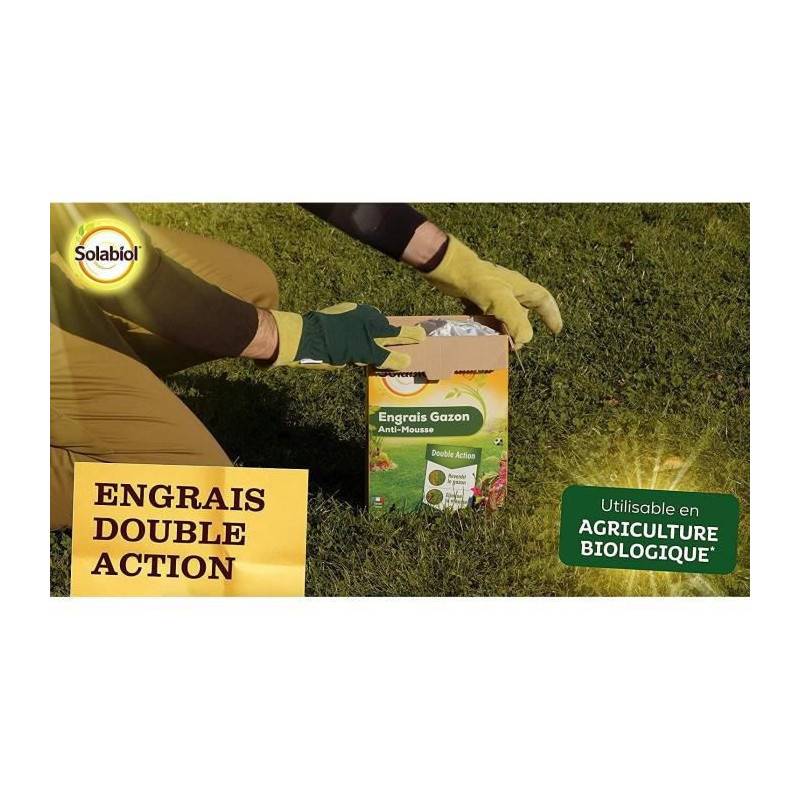 NONAME - Engrais gazon anti-mousse action double 3,2 kg vert - Solabiol - Imagen 2