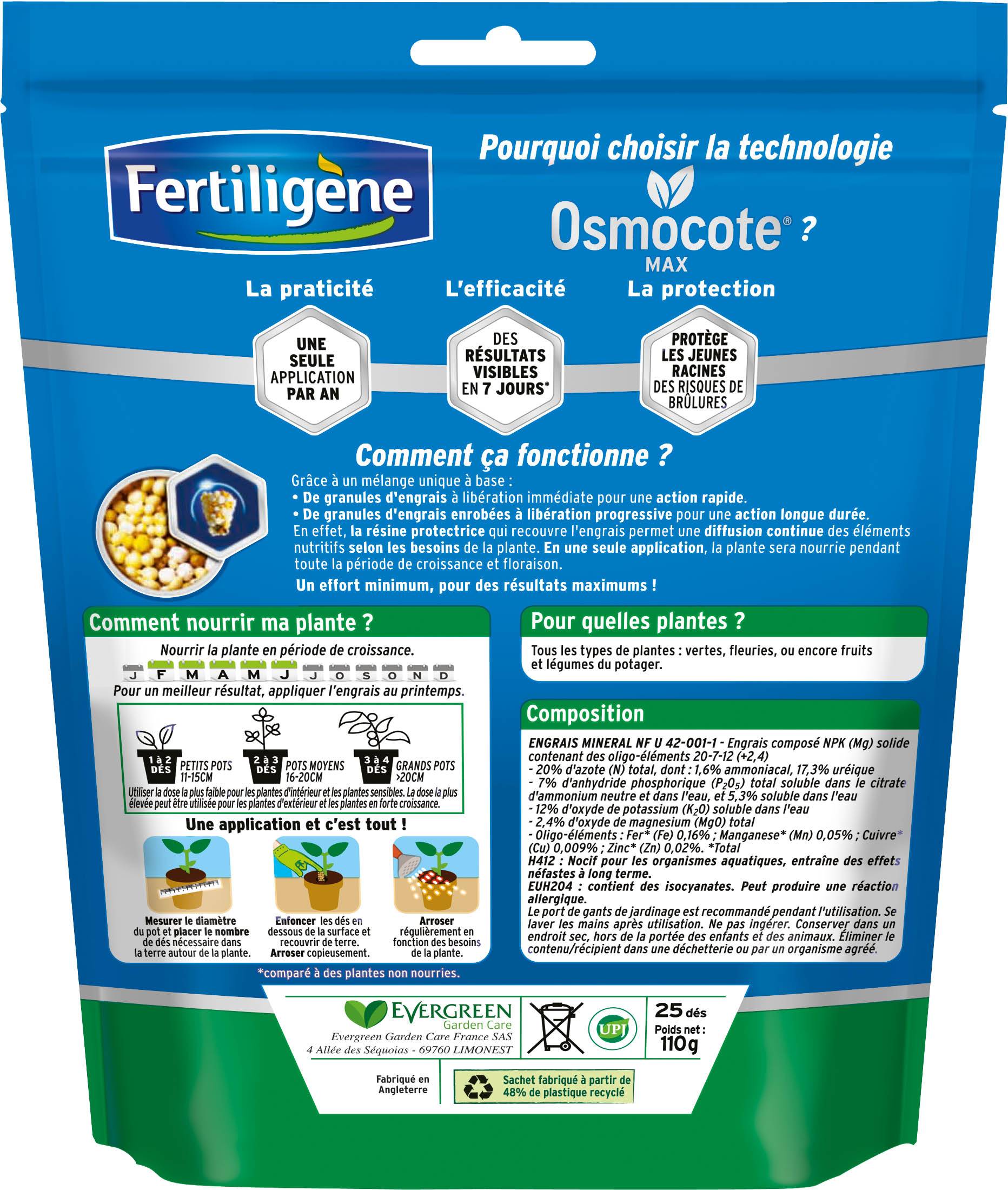 Fertiligène - Dados de fertilizante de larga duración Plantas verdes y floridas 25 dados - Imagen 3