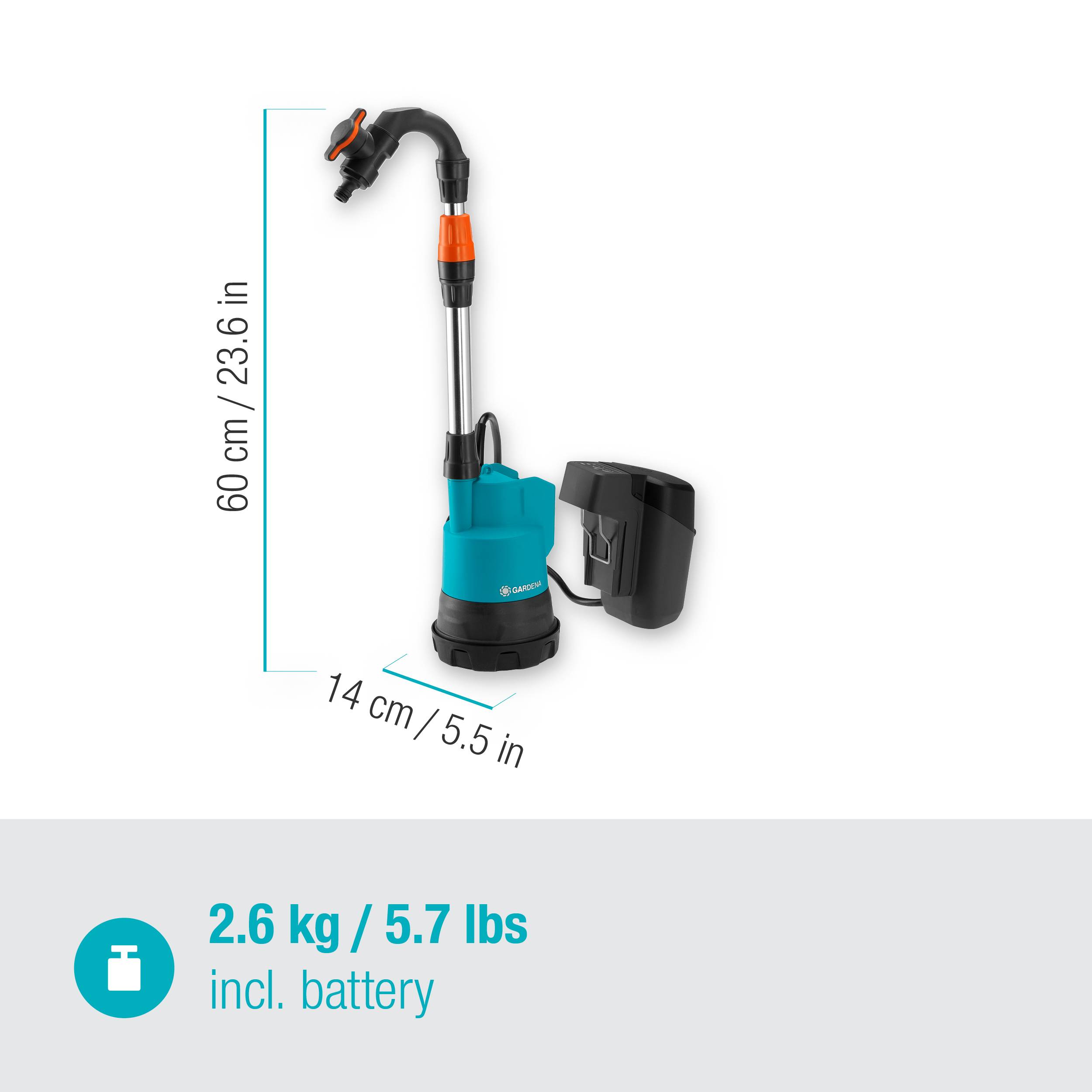 Pompe pour collecteur d'eau de pluie 2000/2 18V P4A GARDENA