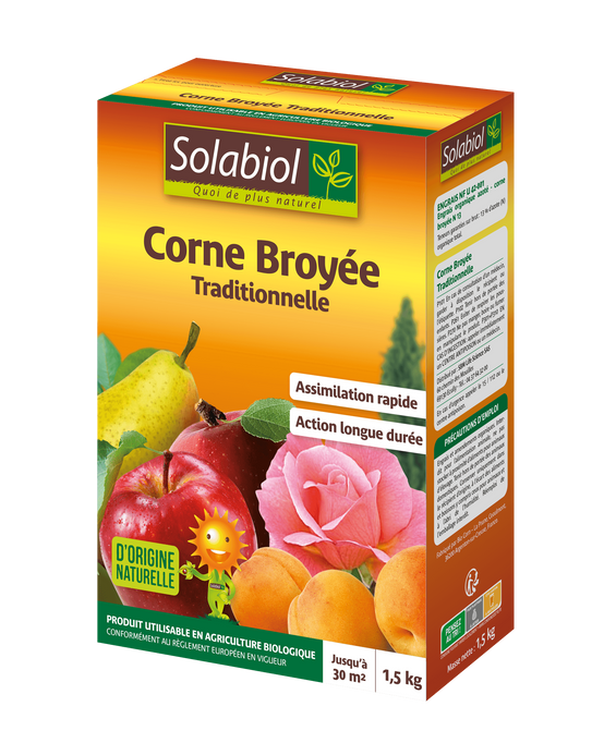 Solabiol - Corne Broyée Fertilisant 1,5 Kg – SOLABIOL