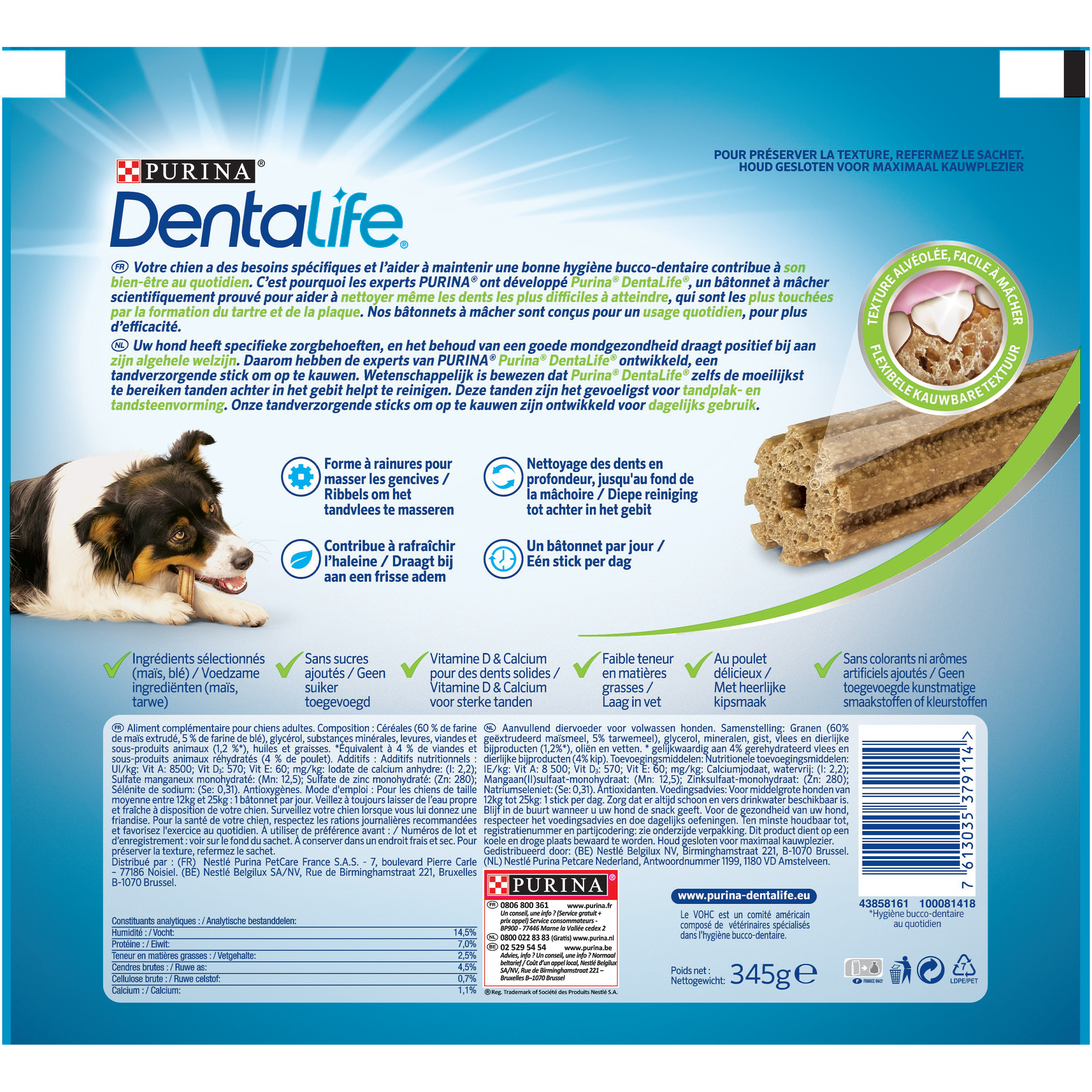 Dentalife - Sticks à mâcher moyen chien 15 x 345 g - Dentalife - Imagen 13