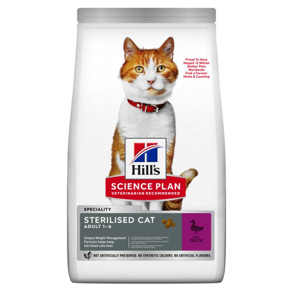 Science plan - Croquettes pour Chat  Sterilised Cat Canard 1,5kg - Science Plan Hill's - Imagen 6