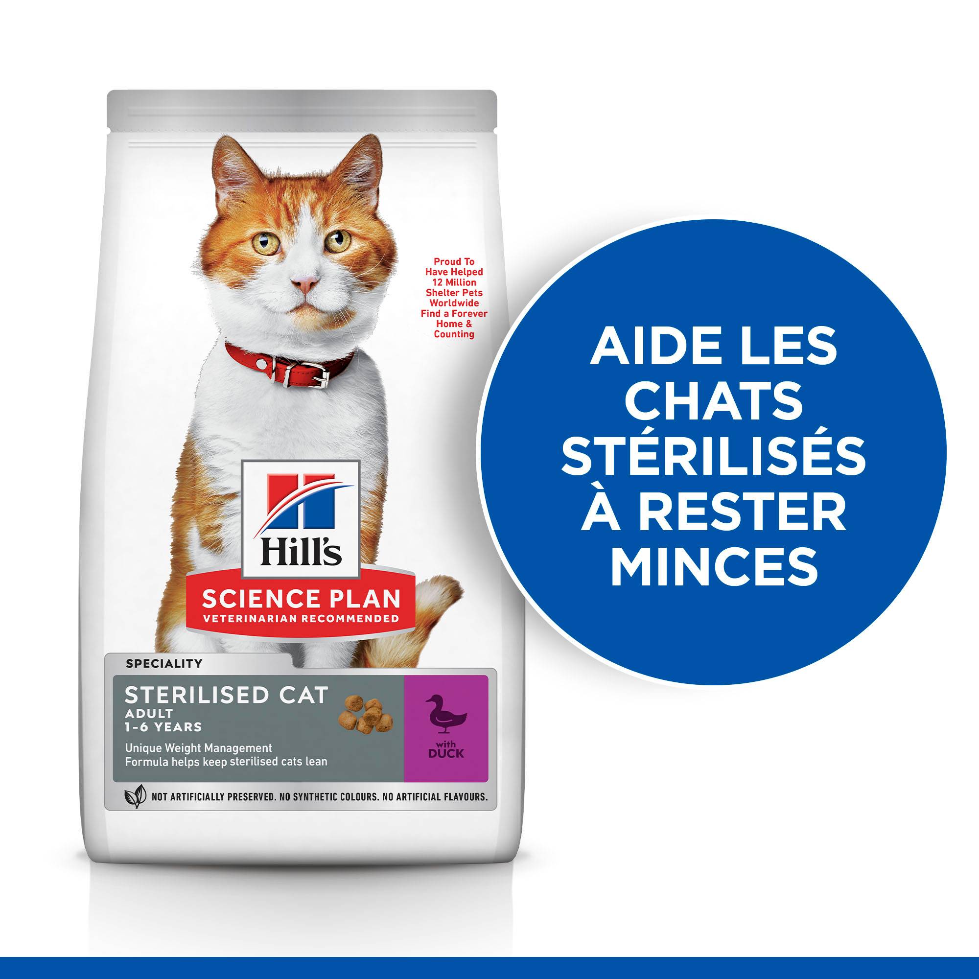 Science plan - Croquettes pour Chat  Sterilised Cat Canard 1,5kg - Science Plan Hill's - Imagen 7
