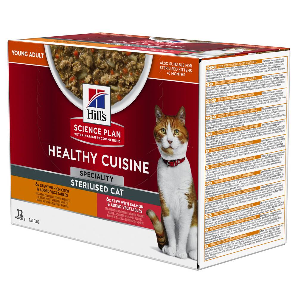 Science plan - Multipack pour Chat Adulte Sterilised Cat Healthy Cuisine Poulet Saumon 12x80g - Science Plan Hill's - Image 6