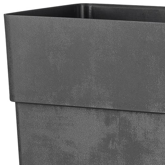 Bac à fleurs muret haut Like R plastique anthracite L.78xP.29.5xH.65 cm - Deroma - Image 1