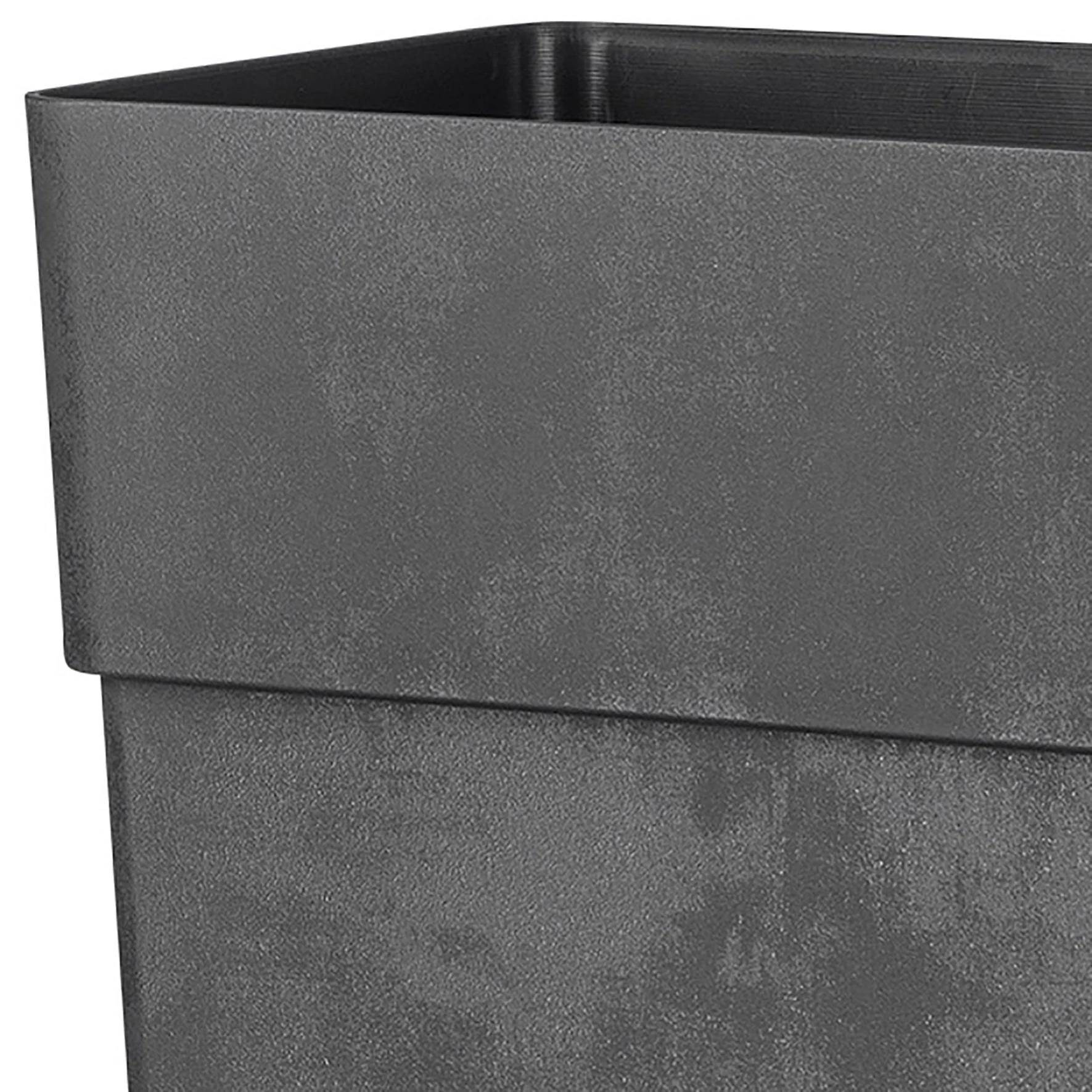Bac à fleurs muret haut Like R plastique anthracite L.78xP.29.5xH.65 cm - Deroma