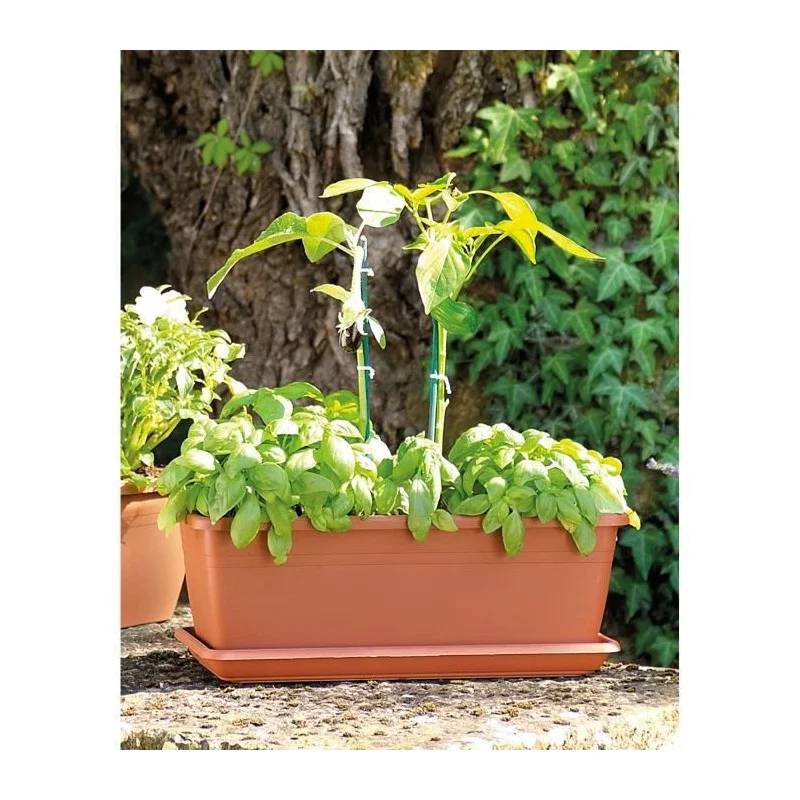 Jardinière Day R Cotto recyclat terre rouge L.40-H.14.5 cm - Deroma - Imagen 3