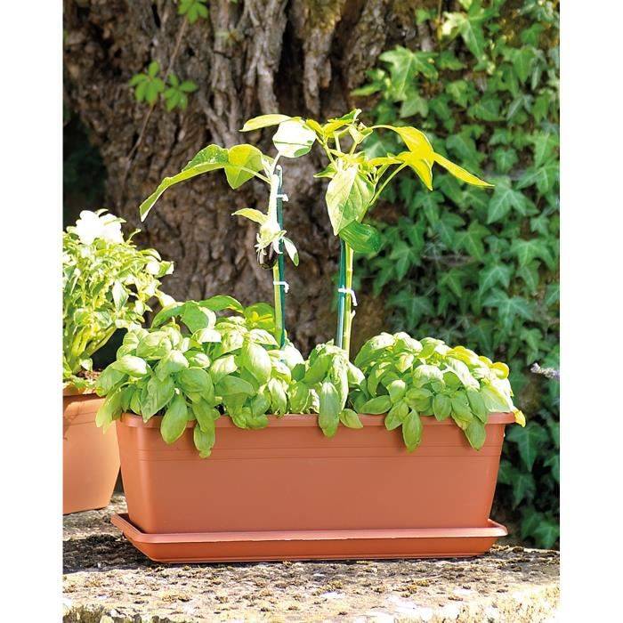 Jardinière Day R Cotto recyclat terre rouge L.40-H.14.5 cm - Deroma - Imagen 10