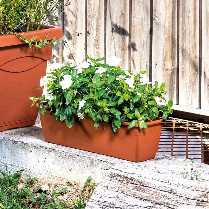 Jardinière Day R Cotto recyclat terre rouge L.60 cm H.14.5 cm - Deroma - Image 5