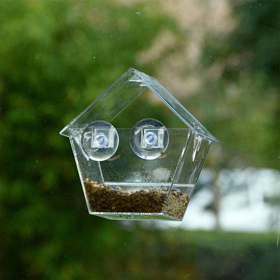 Mangeoire Oiseaux Fenêtre Plastique Transparent - - Image 2