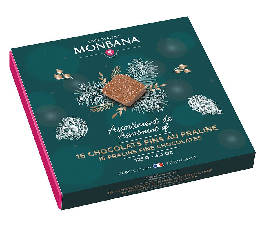 Monbana - Monbana - Boîte assortiment de 16 chocolats pralinés