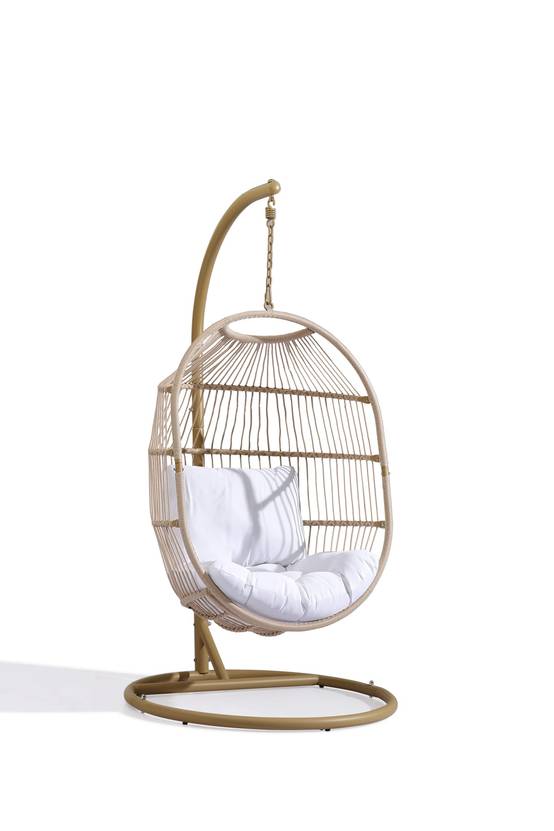Ecloz - Fauteuil oeuf suspendu de jardin acier cordage naturel Poket ECLOZ - Image 1