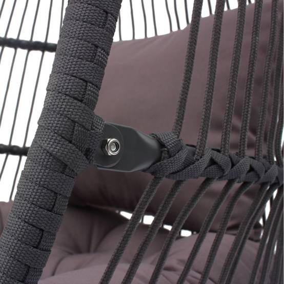 Ecloz - Fauteuil oeuf suspendu de jardin acier cordage anthracite Poket ECLOZ - Image 6