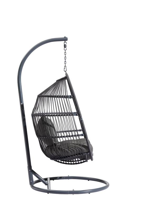 Ecloz - Fauteuil oeuf suspendu de jardin acier cordage anthracite Poket ECLOZ - Image 10