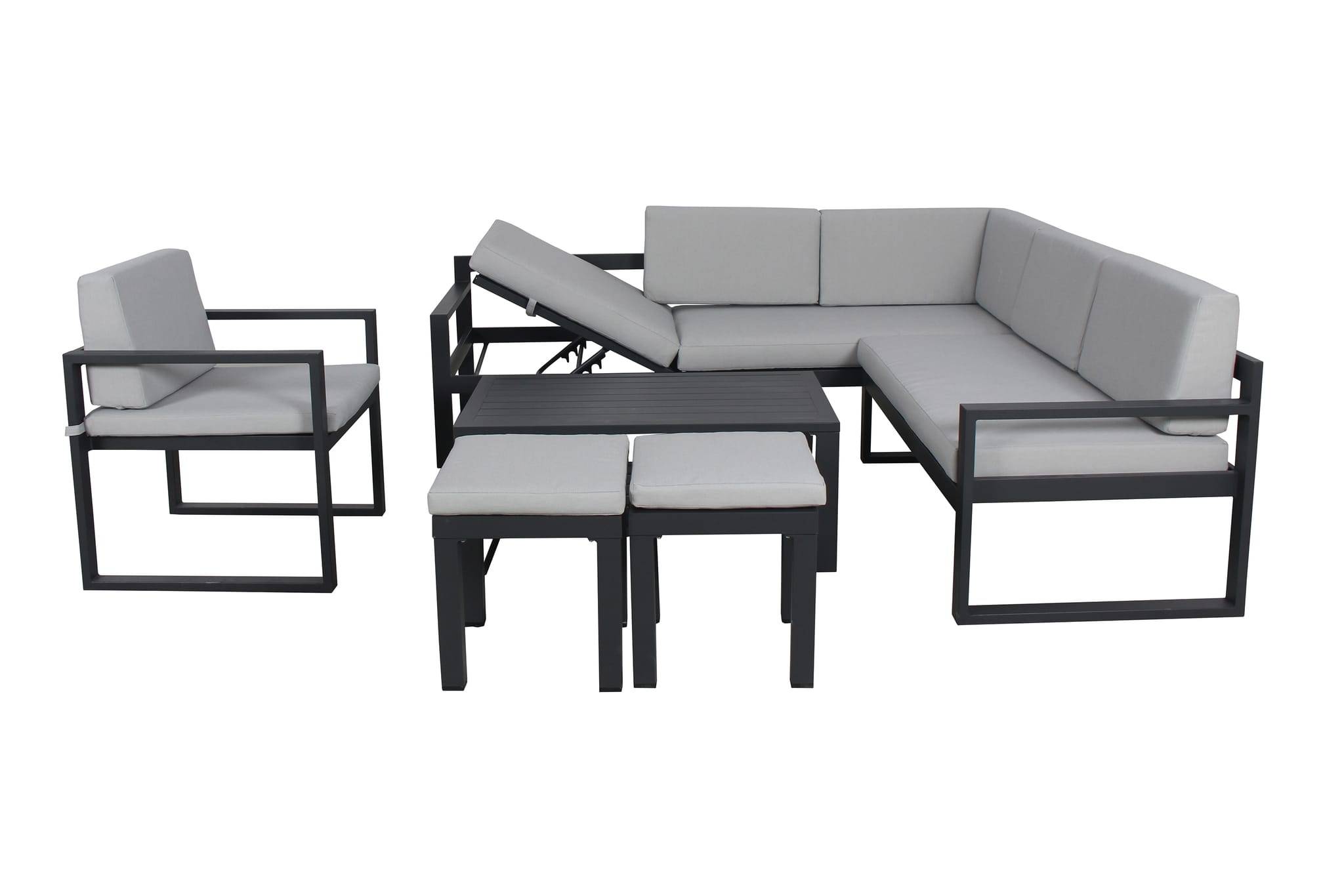Ecloz - Salon de jardin aluminium anthracite et gris 8 personnes Miami ECLOZ - Image 10