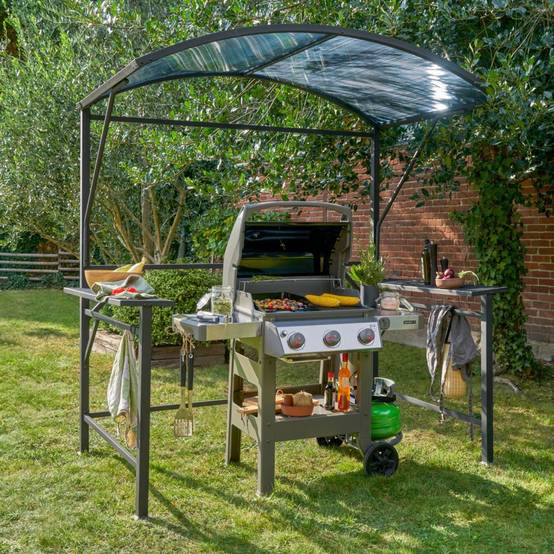 Ecloz - Abri carport barbecue acier polycarbonate - ECLOZ - Imagen 3