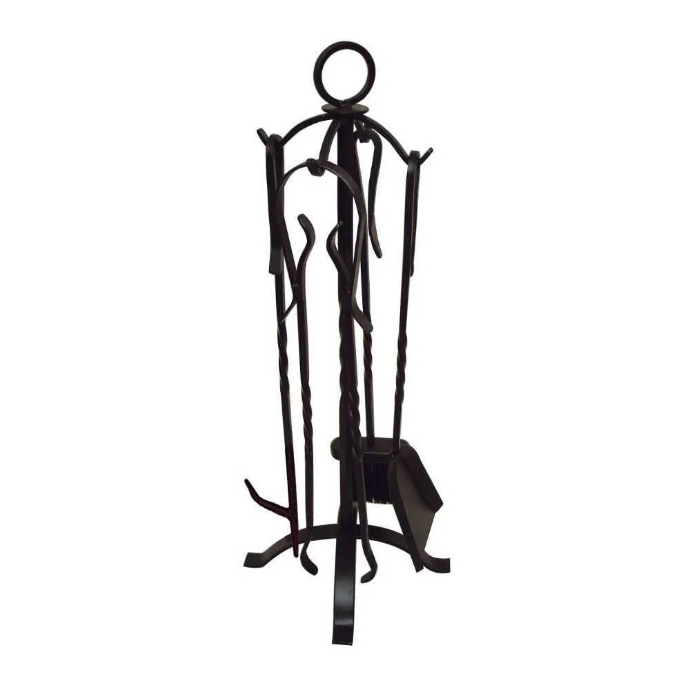 Serviteur de cheminée fer forgé noir H 65 cm – AUBRY GASPARD - Imagen 3