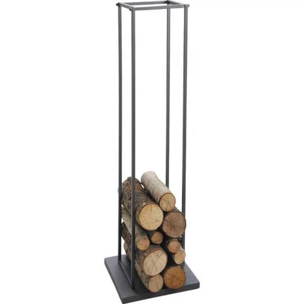 Range-bûches métal noir H 115 cm L 33 cm – AUBRY GASPARD - Imagen 1